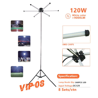 CRONY VIP-08 120W Outdoor Multi-Fuction Camping Picnic barbecue Six side Lamp full set light - Edragonmall.com