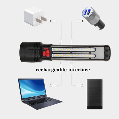 CRONY W5121A Solar Energy Flashlight for Home Type-C Rechargeable Strong Light P50 Super Bright Flashlight Super Battery Life - Edragonmall.com