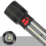 CRONY W5122A Solar Energy Flashlight Plastic with 2835#+3030# Lamp Bead 18650 Battery 2000mAh Switch Type-C Port USB Charging - Edragonmall.com