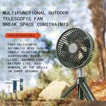 CRONY WT-RD09 Telescopic Outdoor Fan With LED lighting Tripod Household Retractable Fan USB Rechargeable Outdoor Camping Multifunctional Fan - Edragonmall.com