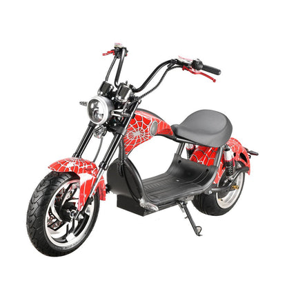 CRONY X1 Harley Electrocar car With BT Speaker 65KM/H Electrocar car Citycoco Fat Tire Electric motorcycle | Red - Edragonmall.com