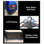 CRONY X1 Harley Electrocar car With BT Speaker 65KM/H Electrocar car Citycoco Fat Tire Electric motorcycle | Street dance - Edragonmall.com