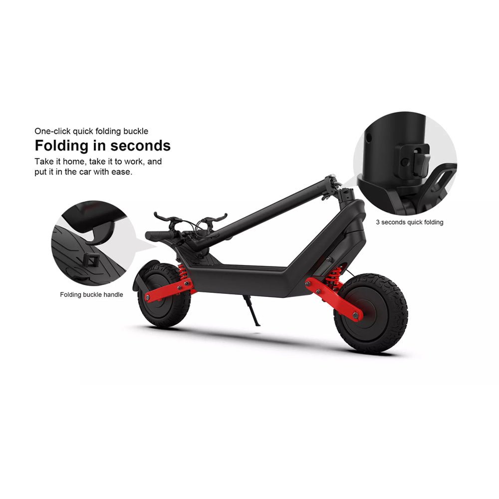 CRONY X10 Dual Moto Max Rang 80KM + App Folding E-Scooter 11 Inch Off-Road Scooter 2400W Dual Motor Foldable Electric Scooter - Edragonmall.com