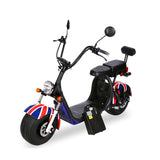 Crony X3 BIG HARLEY+LI-ion battery+BT+double seat UK Word Flag 1500W 2wheel Electric motorcycle | National flag - Edragonmall.com
