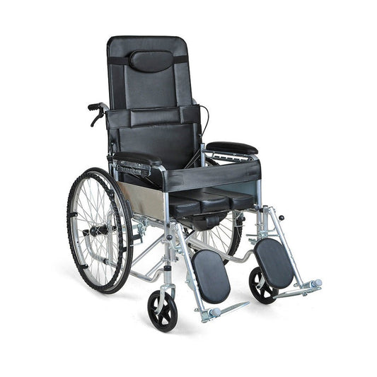 CRONY XT-D-004 Hand-pushed semi-lying wheelchair With toilet Convenient four-brake wheelchair, multifunctional folding wheelchair - Edragonmall.com