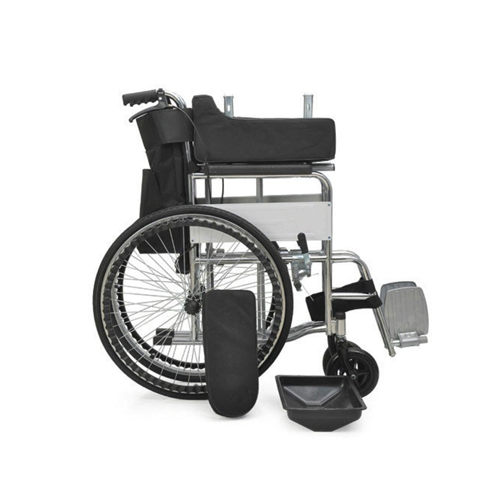 CRONY XT-T-007 Hand-pushed wheelchair With toilet Convenient four-brake wheelchair, multifunctional folding wheelchair - Edragonmall.com