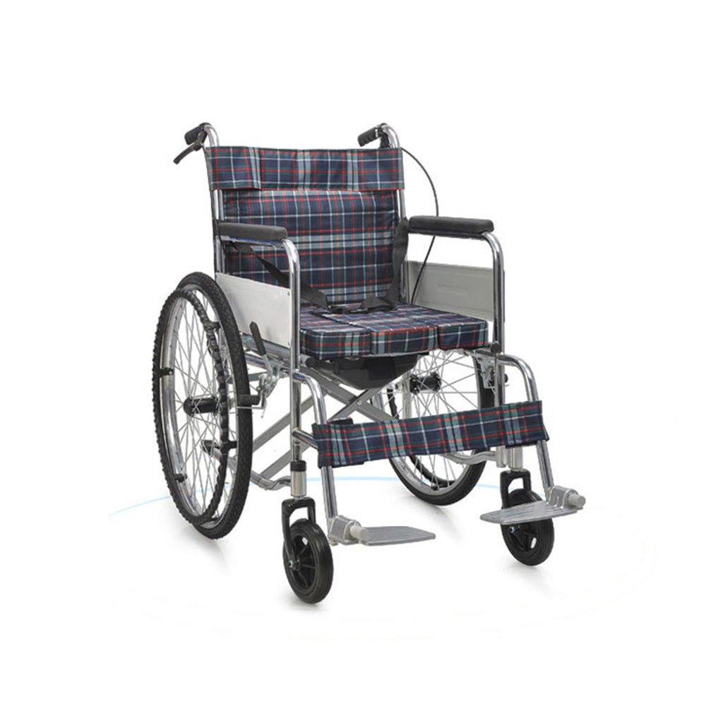 CRONY XT-T-007 Hand-pushed wheelchair With toilet Convenient four-brake wheelchair, multifunctional folding wheelchair - Edragonmall.com