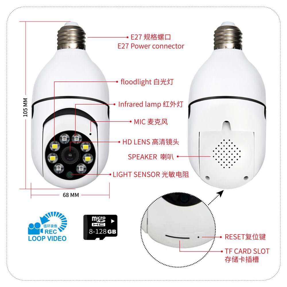 Smart bulb 2024 ip camera