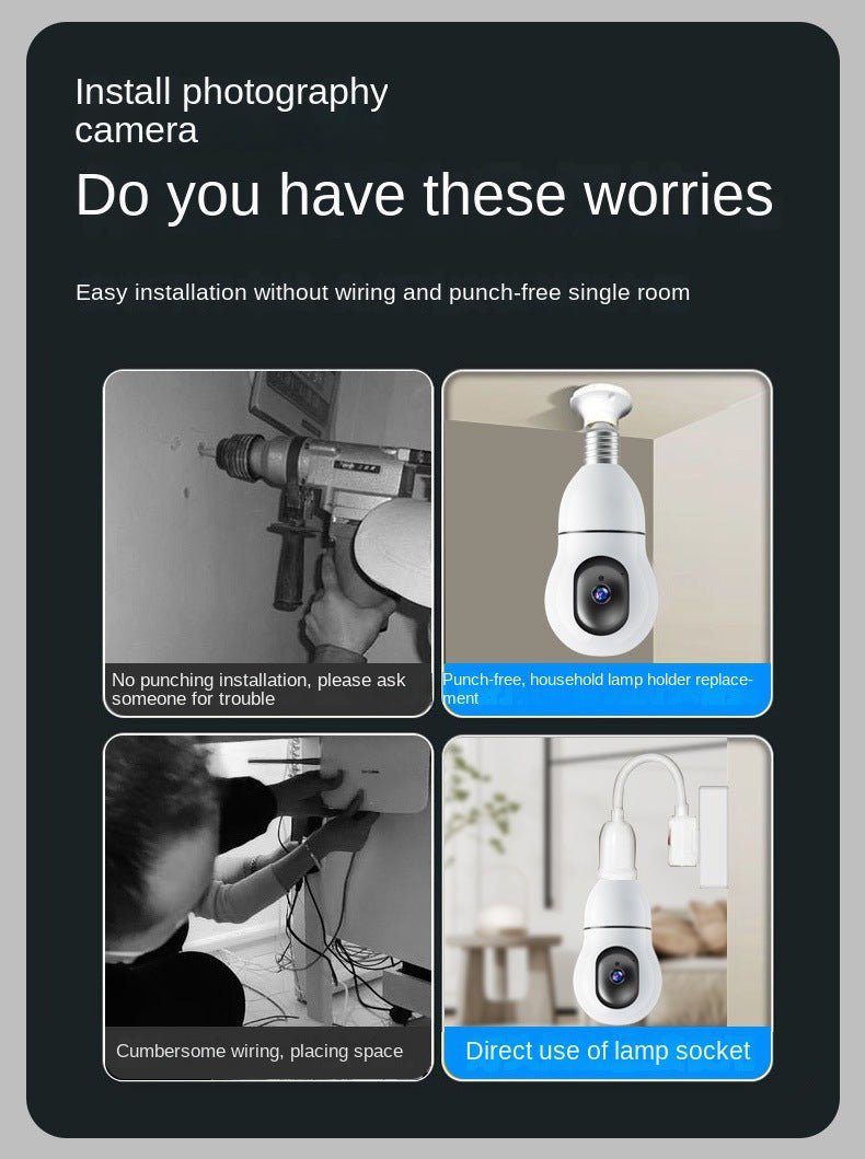 CRONY Y25-1080P light bulb IP Camera dual frequency 2.4g 5g network two-way voice automatic tracking - Edragonmall.com