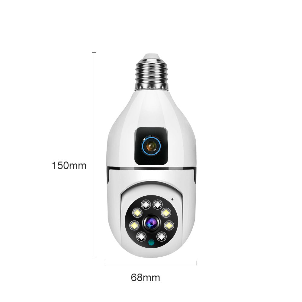 CRONY Y27 V380 1080P WIFI Bulb Camera Wireless Baby Monitor Dual Lens Color Night Vision Two-Way Audio - Edragonmall.com