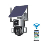 CRONY Y5 WiFi-4K-8MP-4X Solar Dual Linkage Battery PTZ Camera 8MP Wireless CCTV Camera Outdoor IP66 Waterproof Solar Dual Camera - Edragonmall.com