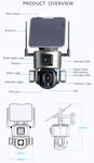 CRONY Y5 WiFi-4K-8MP-4X Solar Dual Linkage Battery PTZ Camera 8MP Wireless CCTV Camera Outdoor IP66 Waterproof Solar Dual Camera - Edragonmall.com