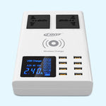 CRONY YC-CDA10W socket 8USB Wireless charging With Display Support wireless high speed charging - Edragonmall.com