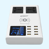 CRONY YC-CDA10W socket 8USB Wireless charging With Display Support wireless high speed charging - Edragonmall.com