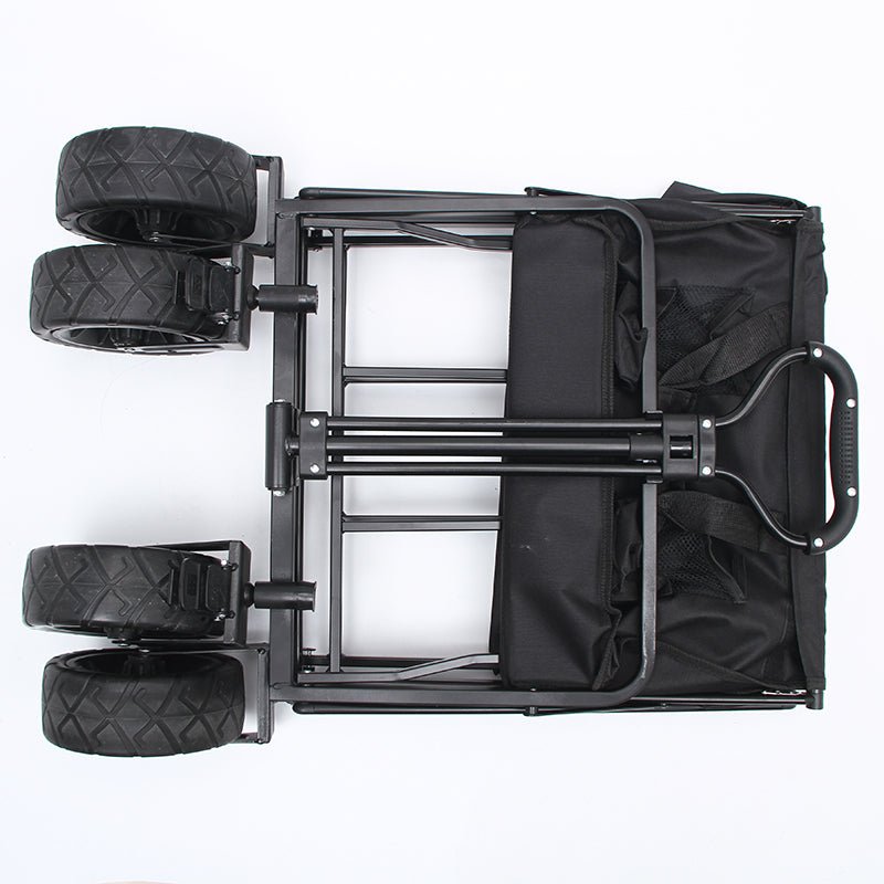 CRONY Ym-003 Folding Shopping Cart With Cover For Beachside Camping Outdoor Heavy Duty Portable Trolley /Black - Edragonmall.com