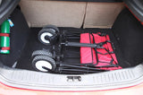 CRONY Ym-003 Folding Shopping Cart With Cover For Beachside Camping Outdoor Heavy Duty Portable Trolley /Red - Edragonmall.com