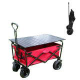CRONY Ym-003 Folding Shopping Cart With Cover For Beachside Camping Outdoor Heavy Duty Portable Trolley /Red - Edragonmall.com