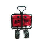 CRONY Ym-003 Folding Shopping Cart With Cover For Beachside Camping Outdoor Heavy Duty Portable Trolley /Red - Edragonmall.com