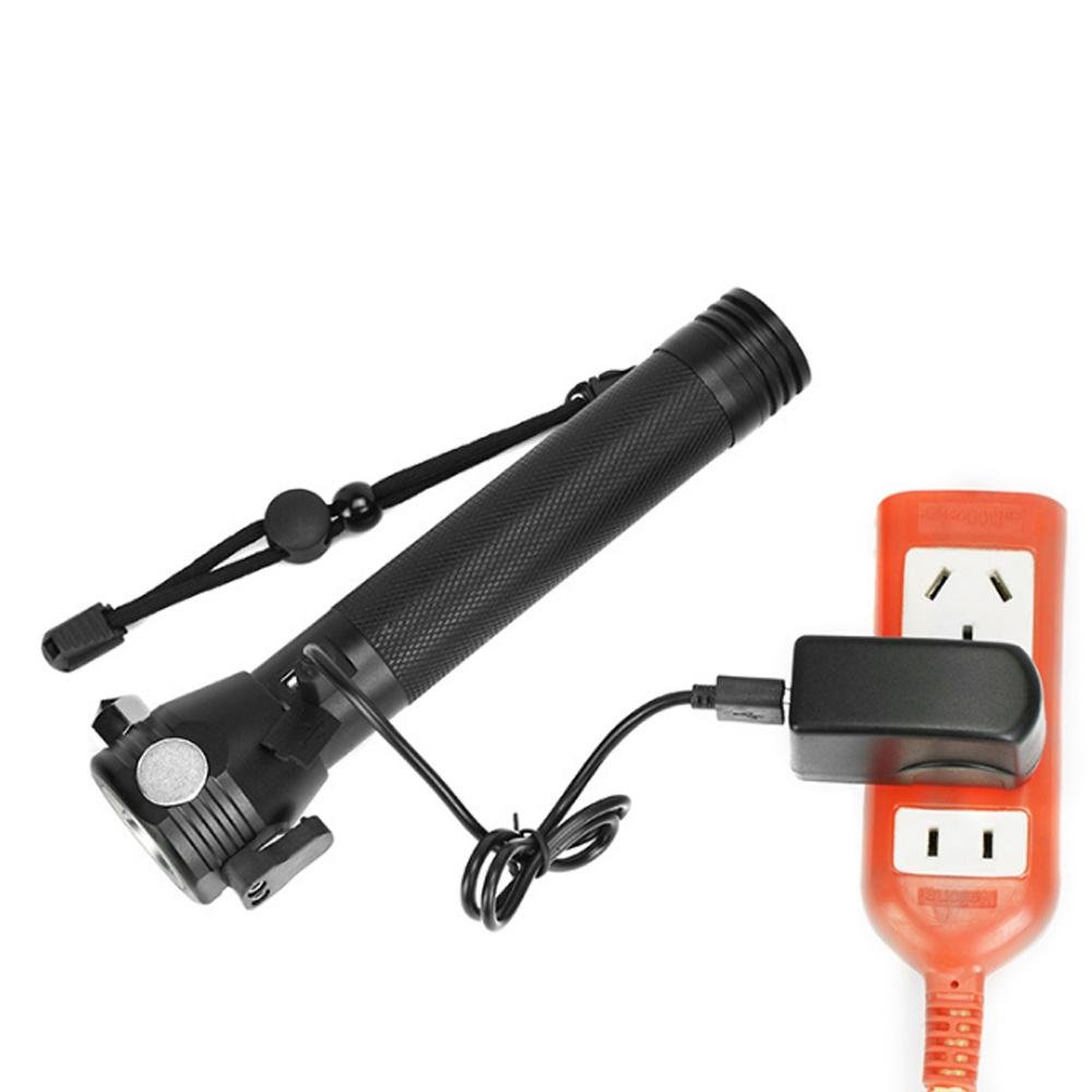H04-T01 Solar Powered Tactical Flashlight Multi Function Outdoor Car LED Flashlight Ultra Bright Torch Light, with Safety Hammer and Compass - Edragonmall.com