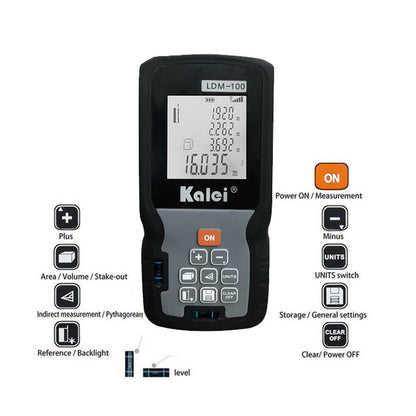 KALEI LDM-100 100M Digital Laser Distance Rangefinder Meter Measuring Tool - Edragonmall.com