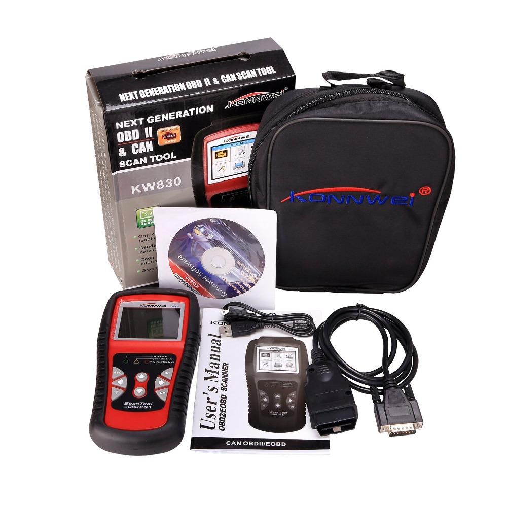 Konnwei KW830 EOBD OBD OBDII Scanner Reader Car Vehicles Diagnostic Tool Detector - Edragonmall.com