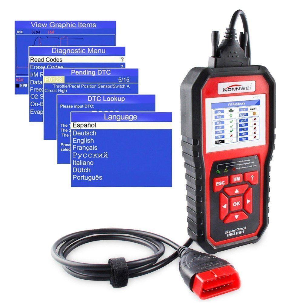 Kw850 Konnwei Professional OBD2 Scanner Auto Code Reader Car Diagnostic Tools (Original) - Edragonmall.com