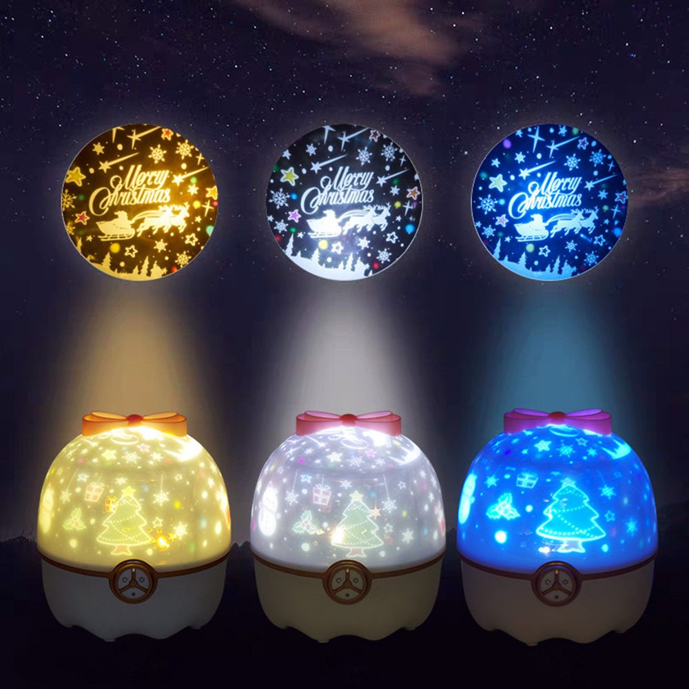 Lucky bird 7 kinds of pattern light Starry sky projector lamp night light romantic rotating music table lamp - Edragonmall.com