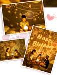 lucky star 8 kinds of pattern light Starry sky projector lamp night light romantic rotating music table lamp - Edragonmall.com
