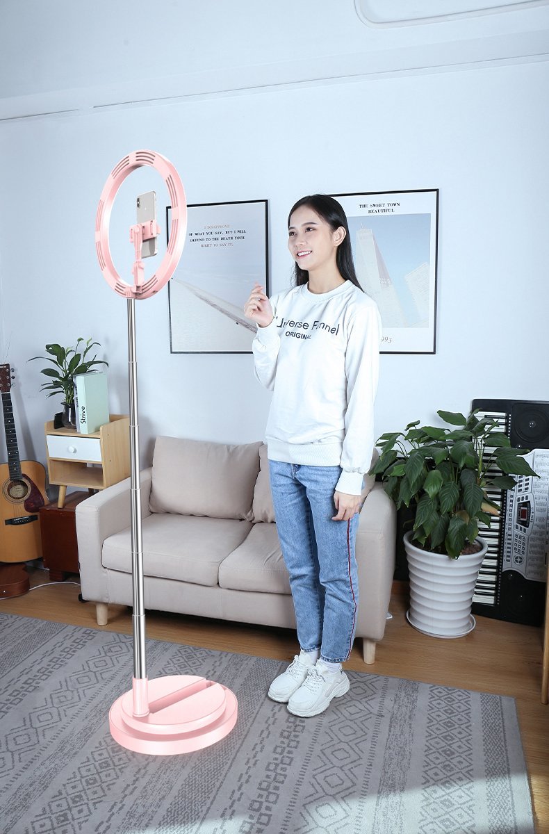 MAMEN 10 inch Selfie Ring Light LED Dimmable Video Studio Photography Lighting Portable For Youtube Vlog Live Photo With Tripod - Edragonmall.com