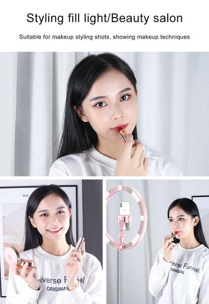 MAMEN 10 inch Selfie Ring Light LED Dimmable Video Studio Photography Lighting Portable For Youtube Vlog Live Photo With Tripod - Edragonmall.com