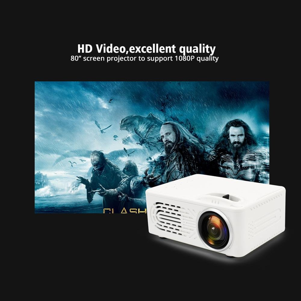 Mini Projector, LCD Display LED Portable Projector, Home Theater Cinema USB Children Video Media Player -RD-814 -White - Edragonmall.com