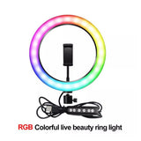 MJ45(18inch) wire-controlled mobile phone RGB LED Live Fill Light - Edragonmall.com