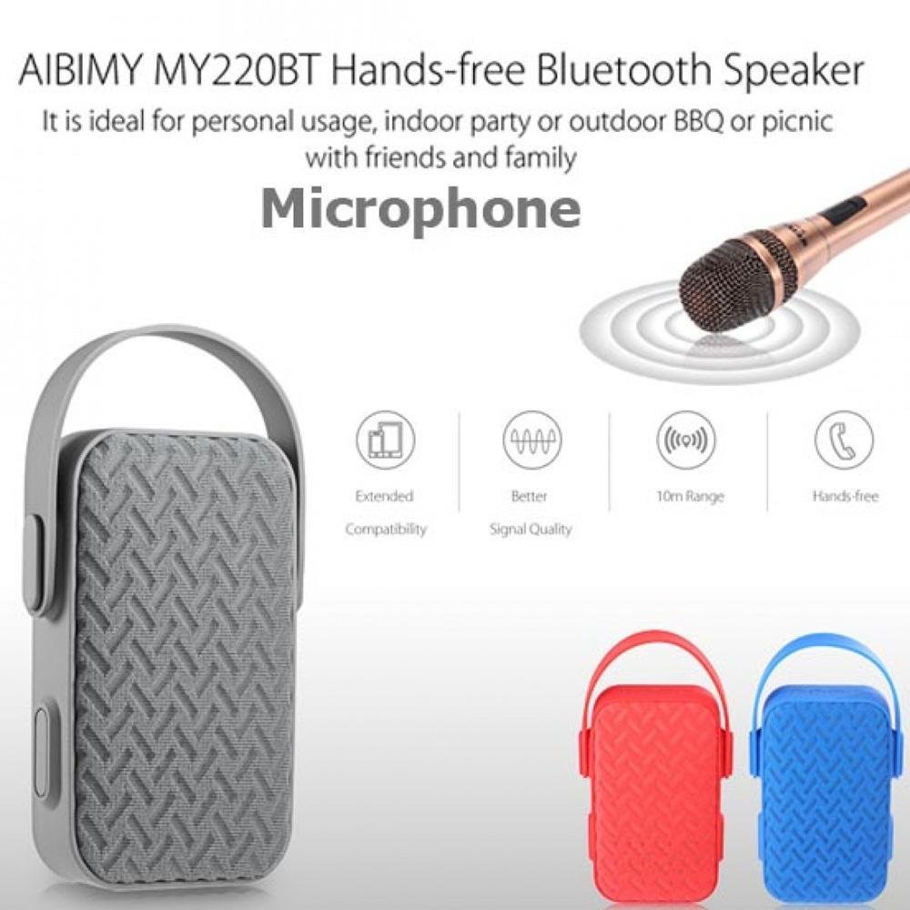 MY220BT Handheld Bluetooth Speaker Wireless Portable Subwoofers 3D Surround With Mini KTV Singing Bar-BLUE - Edragonmall.com