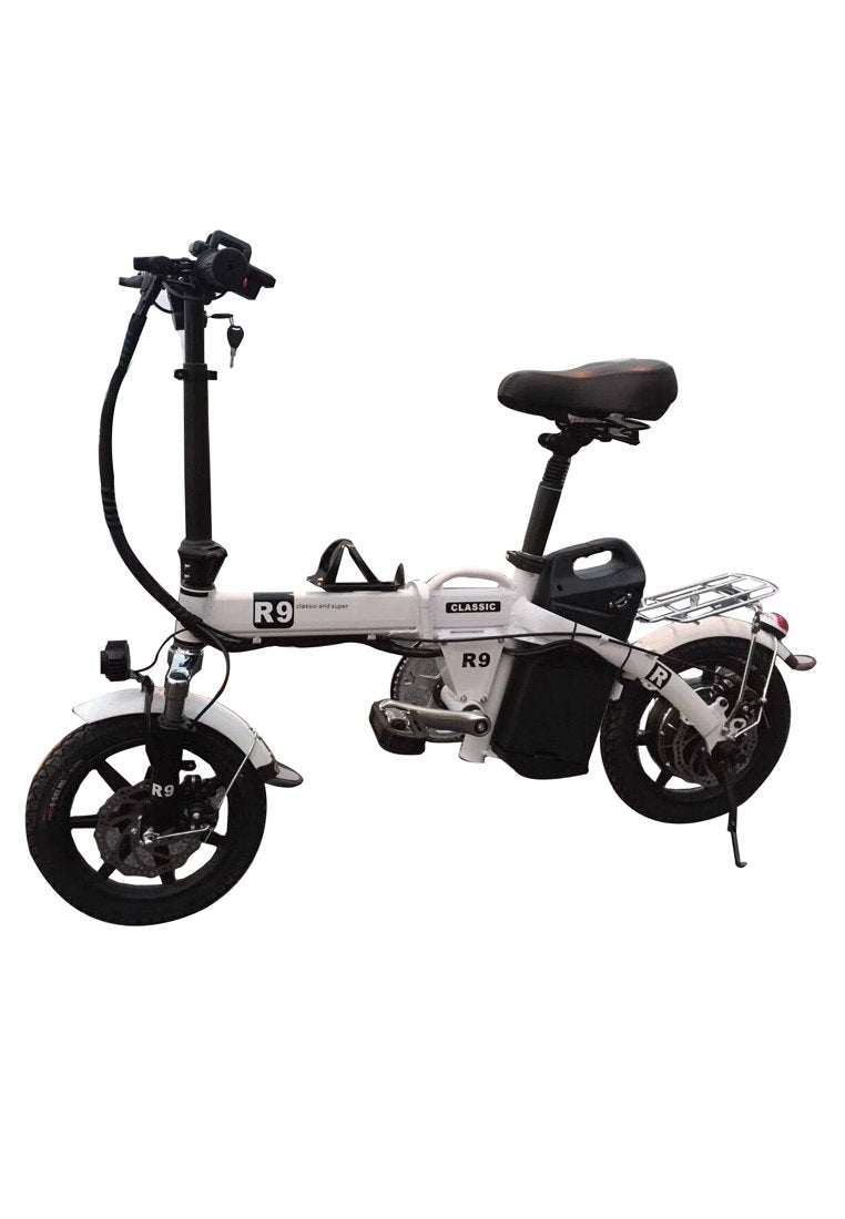 R9 Classic Electric Bike 48V All Aluminum Alloy Frame E-Bike with Front Headlight Perfect Substitute Of Auto -Black - Edragonmall.com