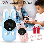 Rabbit Kids 0.5W walkie-talkie Walkie Talkies for Kids Bunny Pattern 22 Channels 3KM Range 2 Way Radio VOX Children with Backlit Flashlight 2 pcs - Edragonmall.com