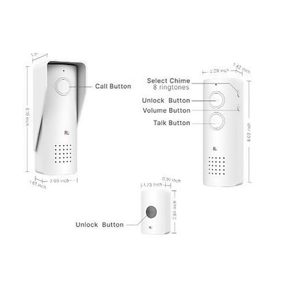 RL-0518 doorbell 433Mhz Wireless Audio Intercom System upto 500m working distance, battery operated Audio doorphone - Edragonmall.com