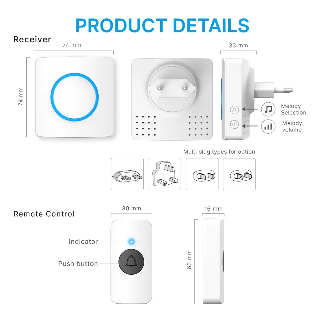 RL-3882 Wireless Remote Control Doorbell - Edragonmall.com