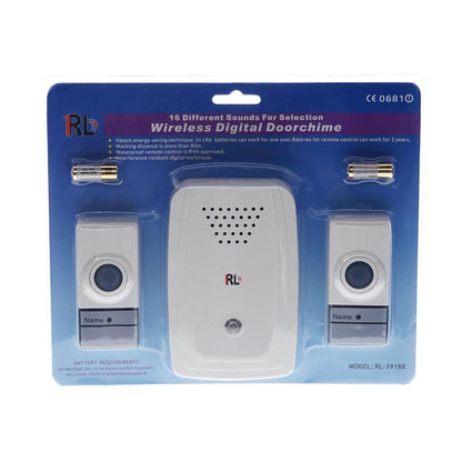 RL RL-3918B Wireless Digital Doorchime Loudly and Clear Voice Easy to Install - Edragonmall.com