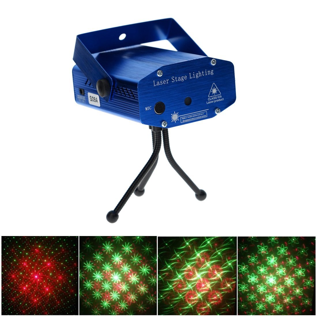 S09A R & G Super Mini Projector DJ Disco LED Light Stage Party Laser Lighting Show Plug - Edragonmall.com