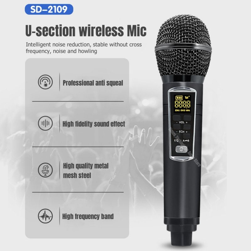 SD-2109 Carry-on type BT Speaker Bluetooth Audio Wireless Handheld Home KTV Singing Bar Outdoor Karaoke Mic Speakers All-in-one Equipment 4000mAh Battery - Edragonmall.com