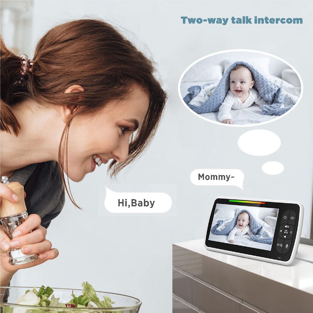 SM650 5inch TFT LCD Baby Monitor 5" Large Screen Baby Monitor Night Vision Two Way Audio Phone Baby Monitor Wireless - Edragonmall.com