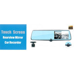 V805 Three-Camera 1920*1080 touch dashcam 5-inch touch screen driving recorder high-definition inside and outside the car three-lens front and rear video recording - Edragonmall.com