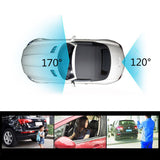 V805 Three-Camera 1920*1080 touch dashcam 5-inch touch screen driving recorder high-definition inside and outside the car three-lens front and rear video recording - Edragonmall.com