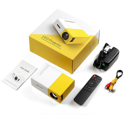 YG300 LED Projector 400-600 Lumens 320 x 240 Pixels 1080P Home Media Player With Remote Control -Yellow - Edragonmall.com
