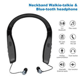 YIYAN 3W YI-669 Earphone walki-talk UHF Earphone Hanging Neck Walkie Talkie Foldable Bluetooth Headset - Edragonmall.com