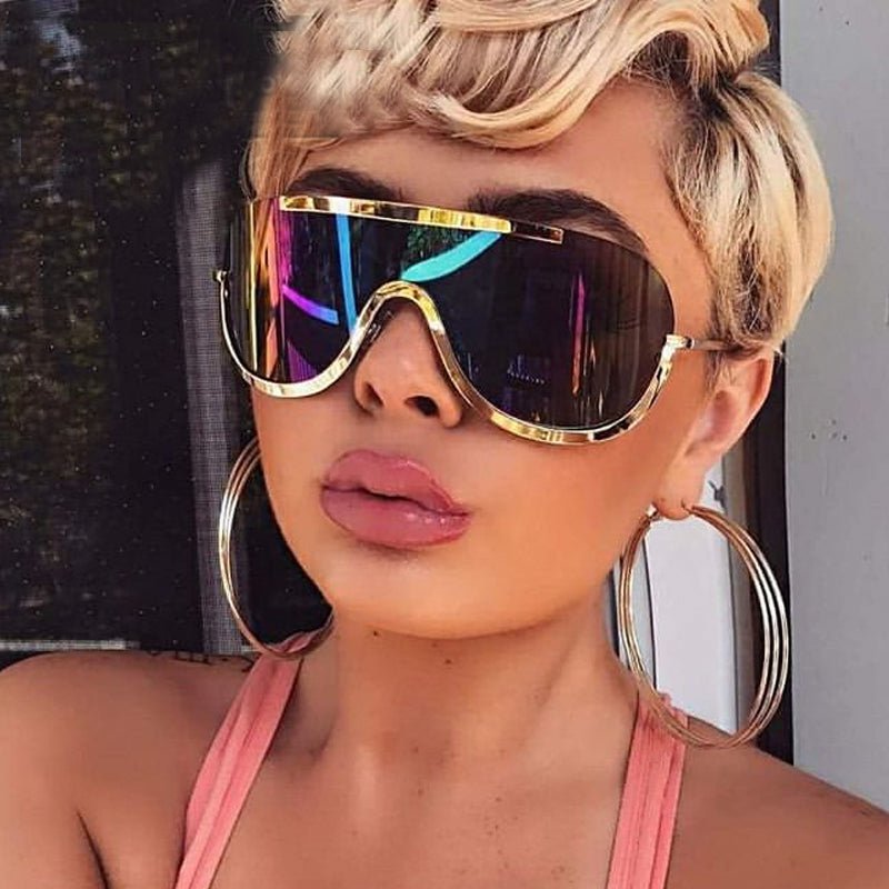 YJ 006 One piece style cool sunglasses jelly colored sea tide